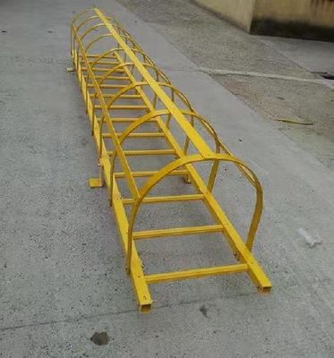 Safety High Strength Fiberglass FRP Cage Ladder Anti Corrosion