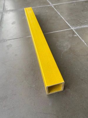 Yellow Pultruded 4x4 FRP Square Tube ISO 9000 Corrosion Resistance