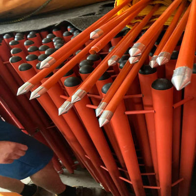 Diameter 16mm FRP Red Rod With Metal Tip On Fixed for Sign Post Of Public Infrastructure